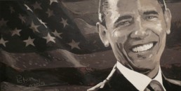 Barack Obama portrait painting by Peter Engels