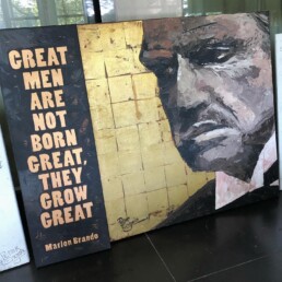 Marlon Brando Godfather portrait painting by Peter Engels