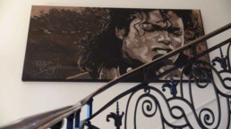 Michael Jackson portrait painting in Tivoli Castle