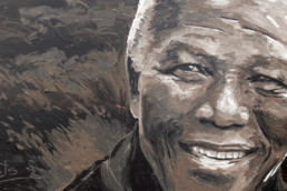 Nelson Mandela painted portrait by PeterEngels