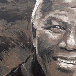 Nelson Mandela painted portrait by PeterEngels