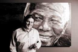 Nelson Mandela portrait painting by Peter Engels