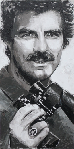 Thomas Magnum - Tom Selleck portrait painting by Peter Engels