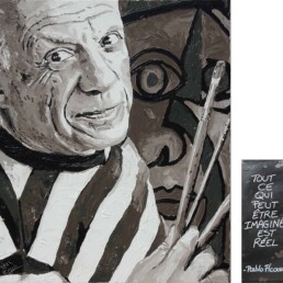 Pablo Picasso painting and quote by Peter Engels