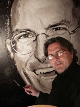 Steve Jobs portrait painting by Peter Engels