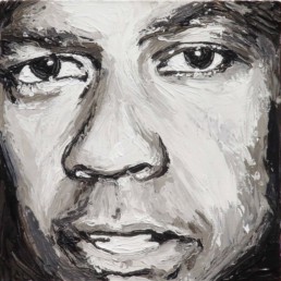 Denzel Washington portrait painting by Peter Engels