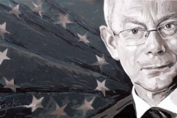 Herman Van Rompuy portrait painting by Peter Engels
