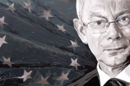 Herman Van Rompuy portrait painting by Peter Engels