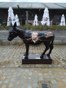 James Bond Donkey by artist Peter Engels, Donkey Parade, art for charity