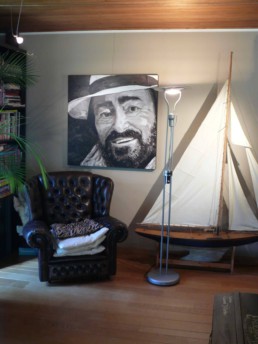 Luciano Pavarotti portrait painting by Peter Engels