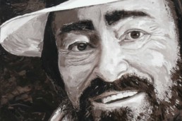 Luciano Pavarotti painted by Peter Engels