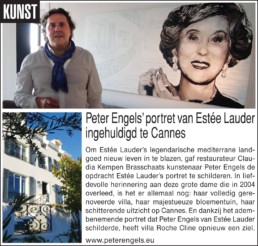 Press article-Estée Lauder portrait painting by Peter Engels