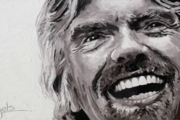 Richard Branson wide portrait painting by Peter Engels