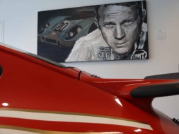 Porsche and Steve McQueen-LeMans-Portrait painting by Peter Engels