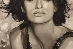 Penelope Cruz portrait painting by Peter Engels