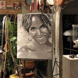 Halle Berry portrait painting by Peter Engels