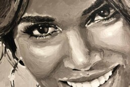 Detail of the Halle Berry portrait painting by Peter Engels