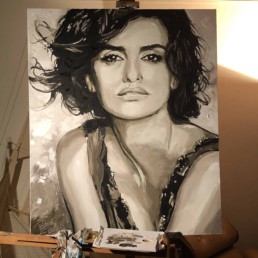 Penelope Cruz portretschilderij van Peter Engels