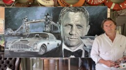Daniel Craig James Bond No Time To Die portrait painting by Peter Engels artist