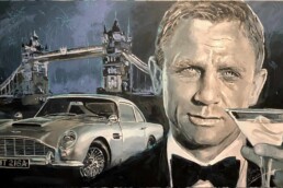 James Bond actor Daniel Craig portrait painting by Peter Engels artist