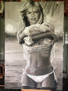 Brigitte Bardot Undressing portrait painting by Peter Engels