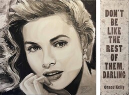 Grace Kelly with quote-Art by Peter Engels