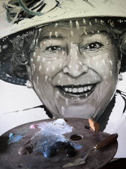 Queen Elisabeth II portrait painting-Art by Peter Engels