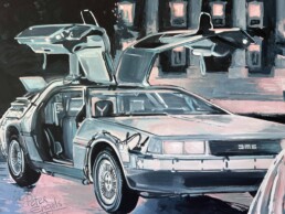 Delorean-Back To The Future-Art by Peter Engels