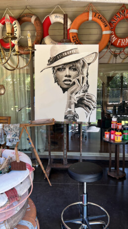 Brigitte Bardot-St-Tropez sun hat-Art by Peter Engels