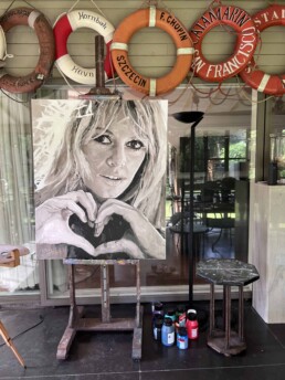 Brigitte Bardot portrait painting-Je t aime-Art by Peter Engels