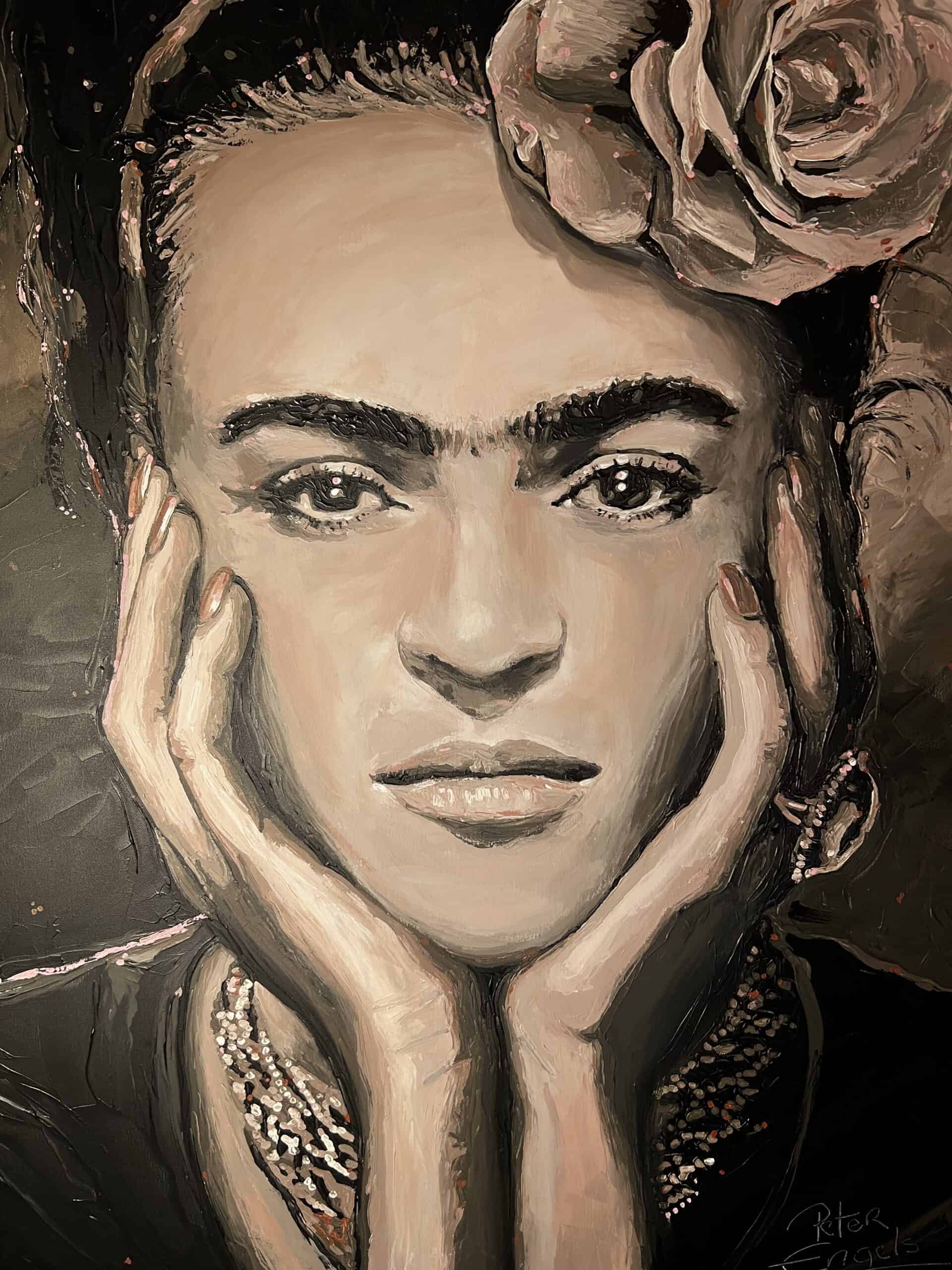 Frida Kahlo portrait painting by artist Peter Engels