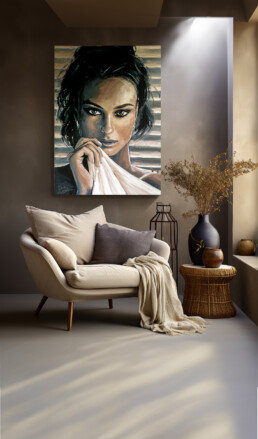 Hey its me-Art by Peter Engels in an interior design setting so the art collector gets an idea of the decorative feeling of the painting