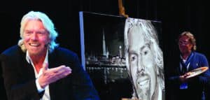 Richard BraRichard Branson moments before he co-signs Peter Engels' masterpiecenson painted by Peter Engels