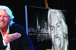 Richard BraRichard Branson moments before he co-signs Peter Engels' masterpiecenson painted by Peter Engels
