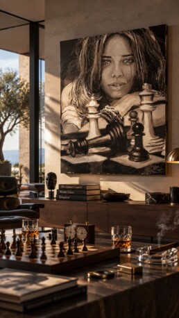 Chess-interior-Painting by Peter Engels