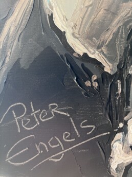 Detail of the Alec Guinness portrait painting-Art by Peter Engels