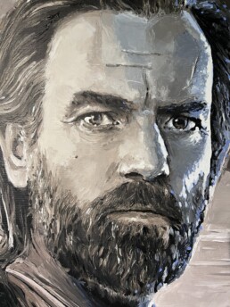 Star Wars Ewan McGregor Obi-Wan Kenobi portrait painting-Art by Peter Engels