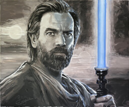 Star Wars Ewan McGregor Obi-Wan Kenobi portrait painting by Peter Engels